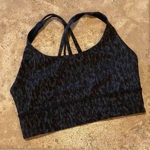 LULULEMON Women Gray Black Patterned Athletic Sports Bra Size 6